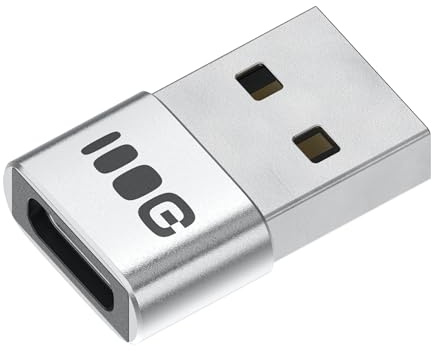 Green Cell USB-A auf USB-C Adapter 480 Mbps 12 W Aluminium – Schnellladen & Datenübertragung – kompatibel mit iPhone 17/16, MacBook Pro Air, iPad Pro, iMac, Samsung Galaxy S24 S23, Tab S9