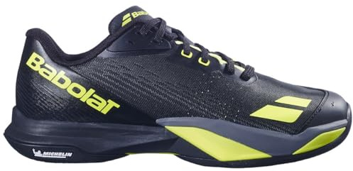 Babolat Men's Jet Mach 4 Clay Court Tennis Shoes, Black/Aero (Men's US Size 10.5)