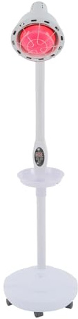 CUMELLIIR 275w Rotlichtlampe Wärmelampe Infrarotlampe Mit Ständer, Infrarotlampe Medizinisch Mit Timer Und Rollen, Rotlichtlampe Therapie Für Salon-Massage, 360 ° Drehen, Einstellbare Temperatur