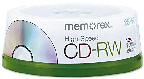 Memorex 80 Minute CD-RW 4x-12x High Speed 25 Pack Spindle