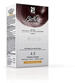 Bionike Shine On - Trattamento Colorante Capelli N.4.5 Castano Mogano, Kit Tinta per Cute Sensibile Senza Ammoniaca, Azione Nutriente e Protettiva, Dona un Colore Brillante, Copre i Capelli Bianchi