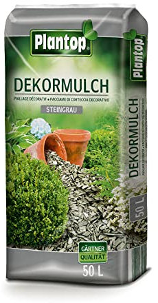 Plantop Rindenmulch Dekor 50 Liter Steingrau Deko-Mulch Dekormulch grau