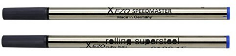 Xezo Stifte Speedmaster Fine Tintenroller Ersatzminen, 2 Stück, blau Tinte (blueâ 6126â rollerballâ Nachfüller)