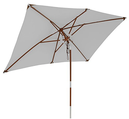 anndora Sonnenschirm knickbar Gartenschirm 200 x300 cm eckig wasserabweisend Hellgrau