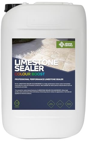StoneCare4U - Limestone Sealer Colour Boost - 25L - Colour Enhancement Exterior Natural Stone Sealant for Limestone, Sandstone, Slate & More. Outdoor Clear Sealant for Patio, Drive & Paths