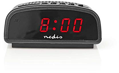 Nedis Réveil numérique P antenne LED de 0,6 Pouces Fu, Noir