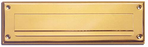 Briefeinwurf-geprägt-230 x 70 mm -Messing poliert oder matt gebürstet-Briefklappe-Briefschlitz (Messing poliert)