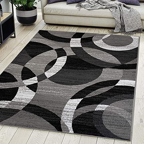Carpeto Tappeto Soggiorno 80x150cm Antracite Grigio Geometrico Morbido