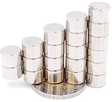 Brudazon | 20 Scheiben-Magnete 10x7mm | N52 Güteklasse - Neodym-Magnete | Ideal für Modellbau, Foto, Whiteboard, Werkstatt, Kühlschrank | Magnetscheibe
