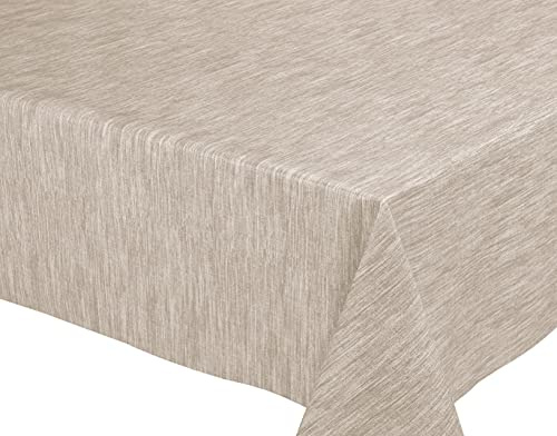 BEAUTEX Wachstuchtischdecke beige oval 100x140 abwischbar fleckenabweisend | wasserundurchlässig, pflegeleicht, strapazierfähig, zuschneidbar, langlebige Qualität, ideal für Esszimmer, Balkon und Garten
