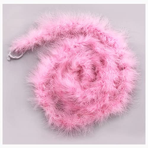 Egurs Federboa 200cm Flauschige Girlande Feder-Girlande für Nähen Kunsthandwerk Dekoration Handgefertigte Party Girlande Dekoration Kostüm-Zubehör Rosa | Weiche Federn mit vollem Volumen, Leicht zu Schneiden und Gestalten, für Karneval Fotoshooting Basteln und Feiern