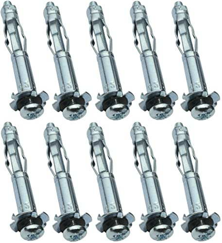 AERZETIX - C49942 - Satz von 10 - Spreizdübel - hohlraumdübel - Ø8x46mm - für hohlkörper gipsplatte - mit schraube M4x53mm - für trockenbau befestigun
