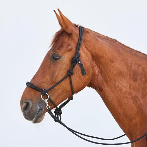 Kieffer Knotenhalfter K_Ruby mit Zügel Größe Warmblut, Farbe schwarz/weiß