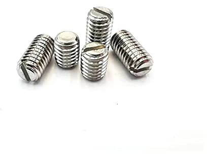 SEIDER 5/10 Stück M2 M2,5 M3 M4 M5 GB73 304 Edelstahl Schlitzkopf Flachspitze Ende Kopflose Madenschraube Stellschraube(2mm,10pcs M4)