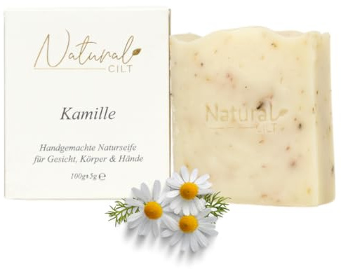 Natural Cilt Kamillen Seife - 100% Naturseife - ohne bedenkliche Inhaltsstoffe - Zertifiziert - Handgemacht - Duschseife für alle Hauttypen - Duschgel - Naturkosmetik