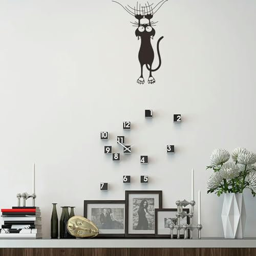 DOTUIARG Karikatur Katze Kletterwand Kante Wandaufkleber Wohnkultur für Kinder Zimmer Wandbild Abziehbilder Tiere Türaufkleber Tapete