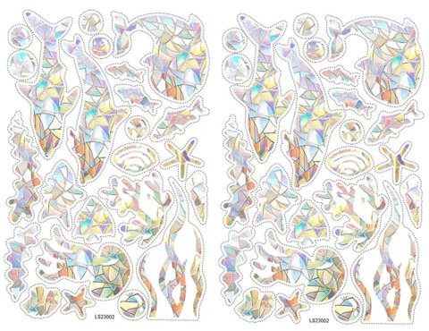 HEMOTON 2hojas Película De Ventana Prismática Pegatinas Decorativas Calcomanías Fácil De Aplicar