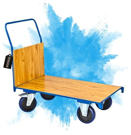 Chariot de Transport Pro | HxLxL 97x61x116cm | Capacité de Charge 600 kg | Bleu Clair