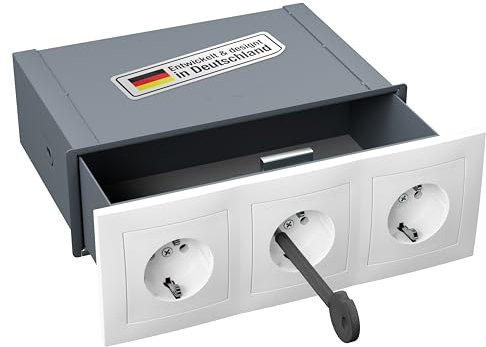 advanSecure® Steckdosen-Tresor | Wandsafe mit austauschbarer 3er-Steckdosen-Attrappe zur sicheren Tarnung | Spezialschloss | innovativer Edelstahl-Safe | perfektes Versteck | deutsche Entwicklung
