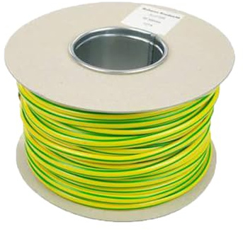 UKCABLE-TIES PVC Sleeving Flexible PVC Earth Cable Sleeving Blue Brown Green/Yelllow Electrical Cable Wire - 100 Meter Roll (Green/Yellow, 2mm)