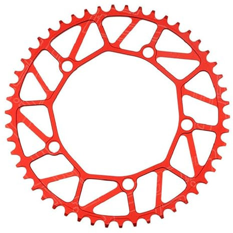 WANGBINGXING Kettenblatt Kettenblatt Kurbelgarnitur 130 BCD Hohl 46/48/50/52/54T/56T/58T Single Speed ​​Bahnrad Breites schmales Kettenblatt rund 130bcd Kettenblatt 38 ZäHne(Größe:52t,Color:Red)