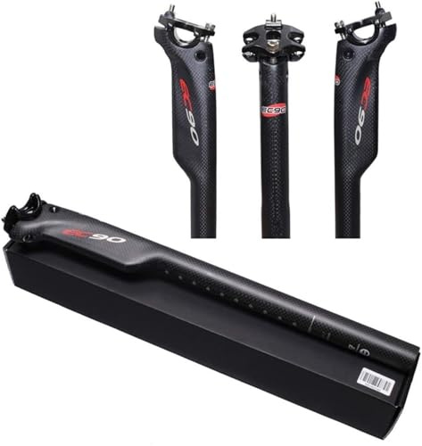 KLYso Carbon Fiber MTB Bicycle Road Suspension Seatpost Trekking Cycling Shockproof Saddle Post Unisex's Components Bike Seatpost 27.2mm(27.2/400mm)