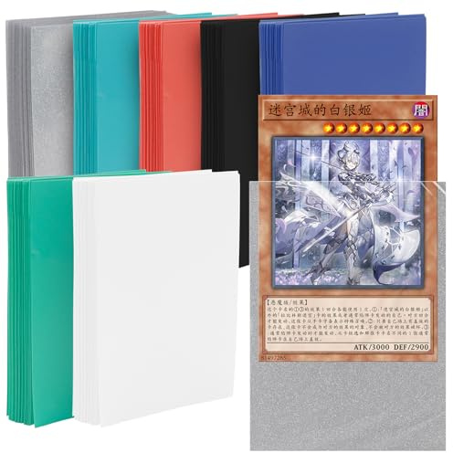 Rierousy 300 Stück Karten Hüllen, 66 x 91 mm Standardgröße Sammelkarten Hüllen, Sammelkarten Card Sleeves für Spielkarten, Sammelkarten, Sportkarten, 6 Farbe Mixen