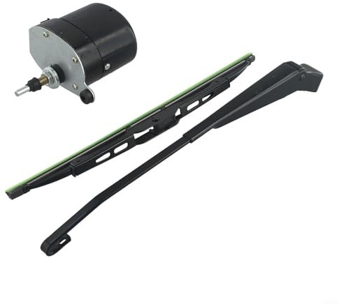 Scheibenwischermotor, 12 V Wischermotor Ersatz für Jeep Traktor, Angeln, Wohnwagen, ATV, UTV (Motor + Wischer)