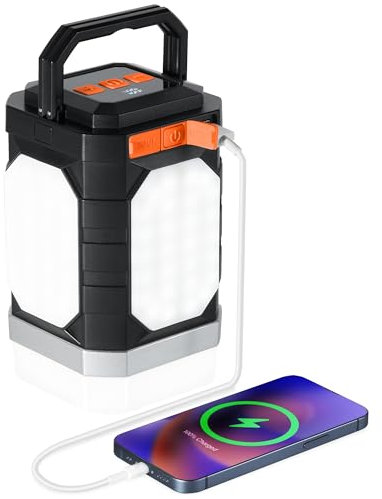 Sinvitron Camping Lantern Rechargeable–30,000mAh Portable Camping Lights, QC3.0 Fast Charging,1000 Lumens,350H Runtime,IPX5 Waterproof Emergency Light for Hurricanes,Power Outages,Camping