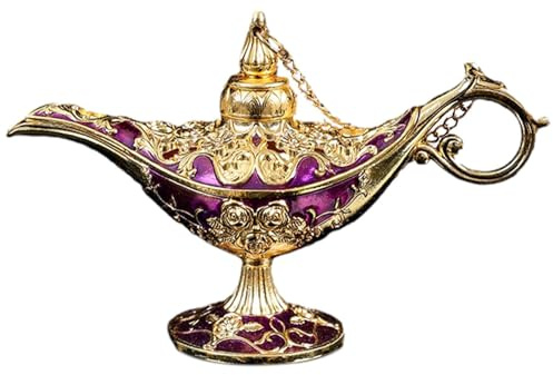 Streysisl Arabische Lampe, klassische Vintage-Ornamente, Metallhandwerk, Aladin-Lampe, Wunschlicht und Schmuckkästchen, Aladin-Lampe, Wunschlicht für Heimdekoration, s