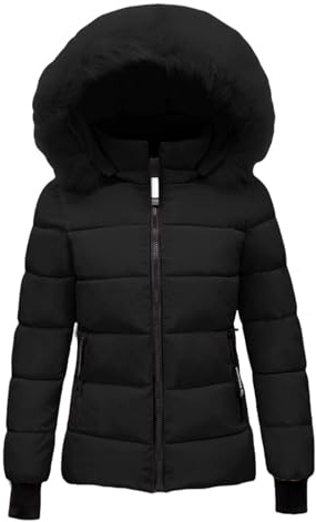 Giacca Donna Elegante Con Zip Elegante Sportivo Giubbotto Con Cappuccio Casual Offerte Piumino Donna Calda Comodi Giubbino Invernale Maniche Lunghe Jacket Taglie Forti Moda Parka Antivento Cappotto