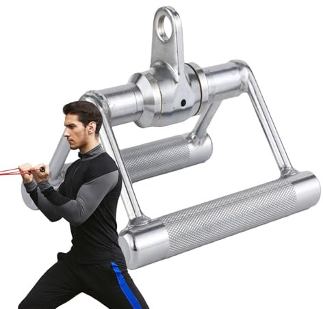 Cable Row Attachments for Gym, Cable Machine Press Down Handle, Solid Steel Seated Row Handle, Cable Machine Accessories, Gym Fitness Equipment Attachments, Adjustable Cable Row Handle