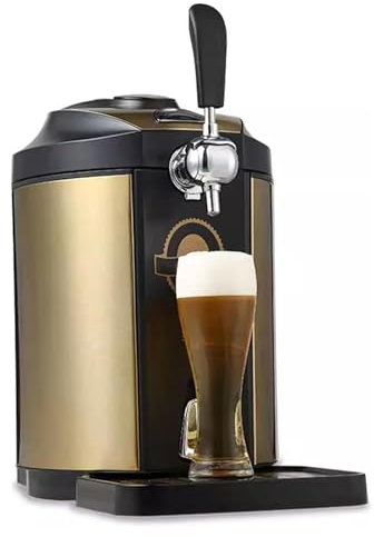Mini dispensador de cerveza, máquina de espuma de cerveza con pantalla de visualización, temperatura ajustable y capacidad de almacenamiento de 5L, producción rápida de espuma y bandeja de goteo ext