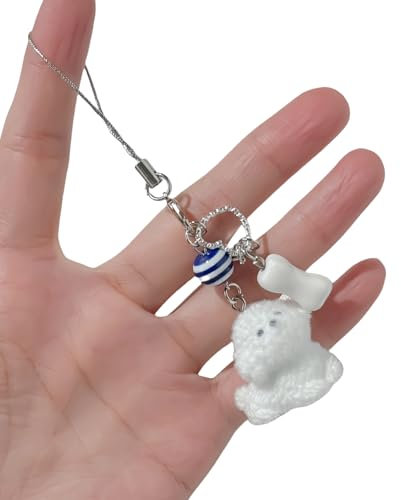 MICFENY Niedlicher Handygurt für Hunde, multifunktional, zum Aufhängen, Ornament für Handys, Taschen und Schlüsselanhänger, Harzlegierung, Textur