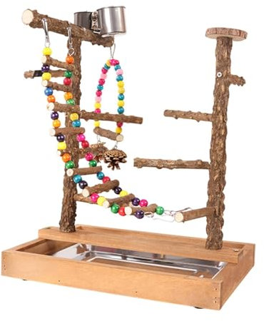 perfk Papageien Vogelspielplatz, Übungsspielzeug, Vogelspielhalle für Sittiche,