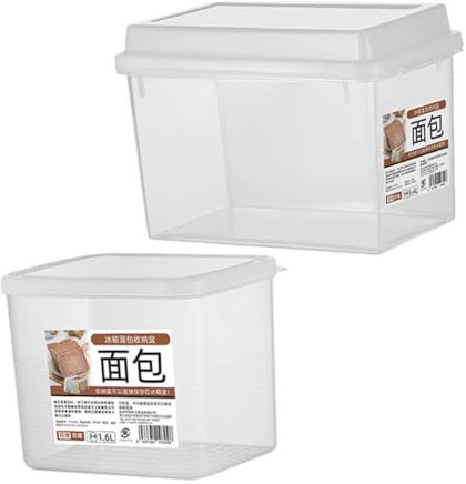 Warmhm 2pezzi Contenitore Per Pane Resistente Temperature Con Coperchio Ermetico Trasparente Multifunzione Per Cucina Per Pane Biscotti e Prodotti Da Forno