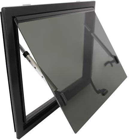 Wohnmobil-Fenster Rechteckig, 60 x 45 cm Schwarz/Weiß für Wohnwagen und Anhänger