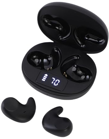 Sxhlseller Sleep Earskydd, Trådlös i Hörlurar i öronljus, Minis Sömnhörlurar Liten Design för Sidosömmar, med Laddningsfodral, Brusavbrott Mic