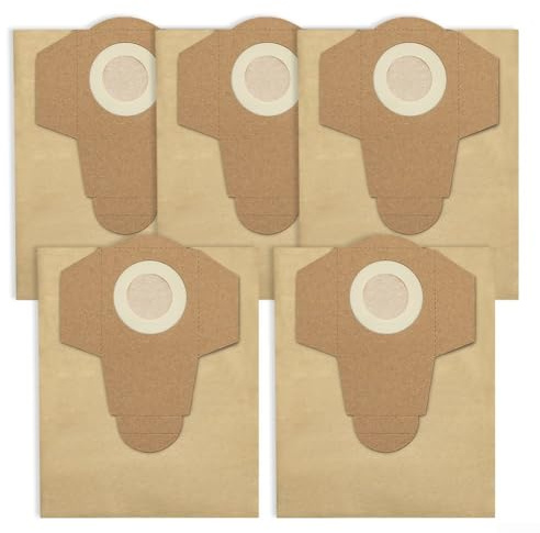 Gdfnmogo Nass- und Trockensaugerbeutel 20L Papier Staubbeutel 5 Stück kompatibel mit Einhell BT-VC 1250S/1250, TC-VC 18/20 Li S-Solo und weitere Wet & Dry Modelle f