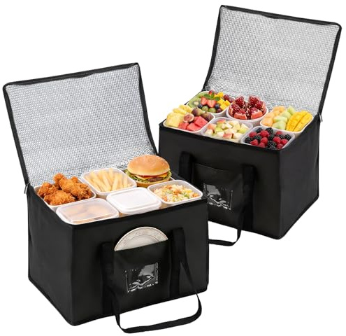 Otopone 40L Cool Bag, 2 Pack Picnic Bag | For Cold and Hot Food, Reusable Shopping Bags for Camping, Barbecuing, Shopping and Food Delivery