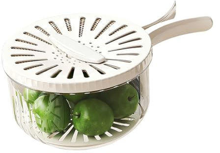 Buerfu Contenitore Per Il Lavaggio Della Frutta | Colapasta Multifunzione 2-In-1 Per Ortaggi | Contenitore con Colino Frutta - Per La Cottura Casa Ristorante Frigorifero Dispensa Armadio