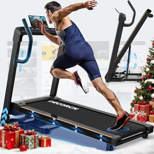 Decorcn Cinta de Correr Plegable, 150kg Carga con Inclinación para Casa
