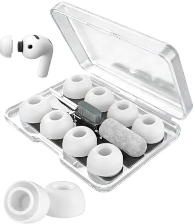 CULEB 4 Pares Almohadillas Auriculares compatible Airpods Pro 3 con pluma limpieza & Orificio para reducción Ruido,Antideslizante de Silicona Suave,reemplazo Insertos para los oídos (XS/S/M/L)