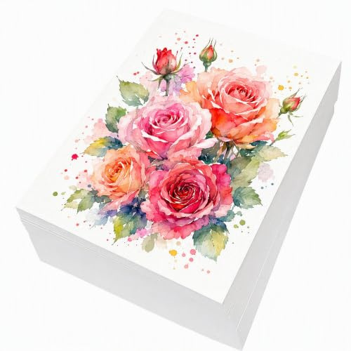150 Blätter Aquarellpapier, 300 g/m² A5 Postkarten Blanko Dickes | Aqurellpapierblock Aquarellblock Watercolor Paper Karten, für Aquarell Zeichnen Lettering Künstler