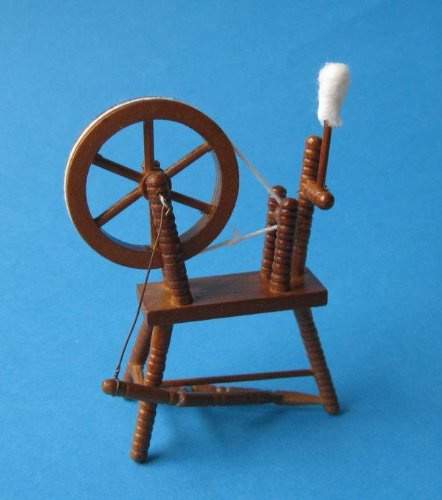 CREAL SàRL Puppenhaus Spinnrad braun Puppenmöbel Miniatur 1:12
