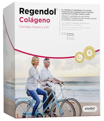 REGENDOL COLÁGENO Hidrolizado Puro [10G ALTA DOSIS Y ABSORCIÓN] con Vitamina C y Ácido Hialurónico - Potente Antioxidante para la Piel - Para Huesos y Articulaciones | 30 sticks ELADIET
