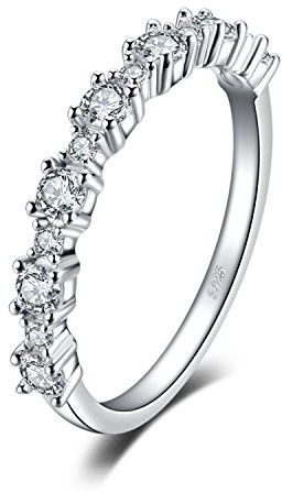 JewelryPalace Förlovningsring, Vigselring, Silver 925 För Kvinnor, Zirkonia Silverringar, Vigselringar, Damring, Vigselringar, Friläggningsring, Evighetsring, Bandringar, Damsmycken 59