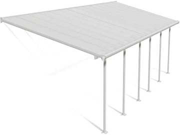 Canopia by Palram Terrassenüberdachung Alu Feria 3X8.50 Polycarbonat Hohlkammerplatten Pergola 851 x 300 cm Weiss zur Überdachung ihrer Terrasse