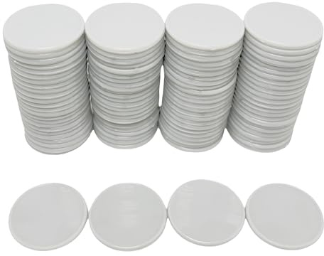 SmartDealsPro 100 Stück 25 mm/2,5 cm blickdichtem Kunststoff lernen Zählen Marken Poker Chips mit Aufbewahrungsbox, grau