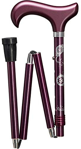 Gehstock Gehhilfe Deluxe-Schlank-Faltstock STRASS TATTOO lila